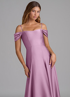 Azazie Seriana Bridesmaid Dresses Wisteria A-Line Off the Shoulder Stretch Satin Convertible Dress image2