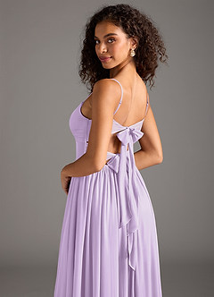Azazie Zeya Bridesmaid Dresses Lilac A-Line Pleated Mesh Dress image6