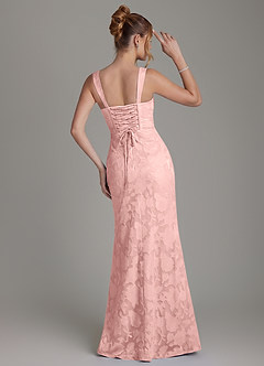 Azazie Agustina Bridesmaid Dresses Powder Pink Mermaid Corset Floral Burnout Dress image4