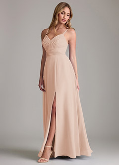Azazie Terese Bridesmaid Dresses English Rose A-Line Pleated Chiffon Dress image4