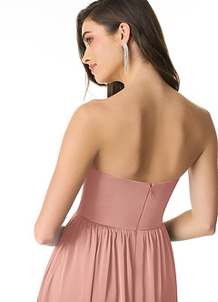 Azazie Morana Final Sale Rosette A-Line Off the Shoulder Stretch Satin Convertible Dress image8