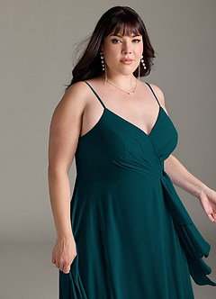 Azazie Akita Bridesmaid Dresses Pine A-Line Chiffon Dress image10