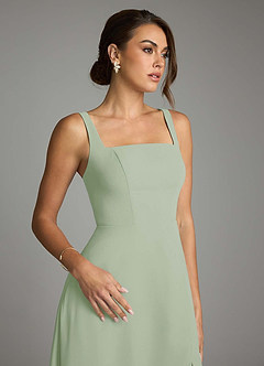 Azazie Debra Robes de demoiselle d'honneur Robe Trapèze Convertible en Mousseline de soie avec poches Vert Sauge image3