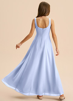 Azazie Lambie Junior Ice A-Line Pleated Chiffon Dress image8