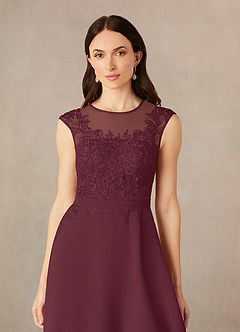 Azazie Klaus Mother of the Bride Dresses Cabernet A-Line Scoop Sequins Chiffon Dress image5