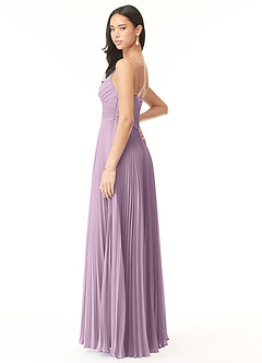 Azazie Vini Bridesmaid Dresses Wisteria A-Line V-Neck Pleated Chiffon Dress image4