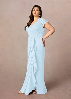 Azazie Carmen vestidos de madre de la novia Vestido de Azul Cielo de Encaje de Recto image8