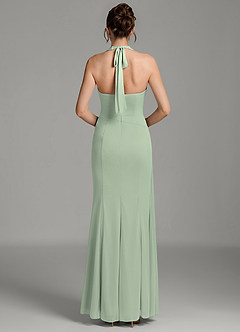 Azazie Ezra Bridesmaid Dresses Dusty Sage Mermaid Pleated Mesh Dress image2