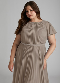 Azazie Kara Modest Bridesmaid Dresses A-Line Pleated Chiffon Floor-Length Dress image15