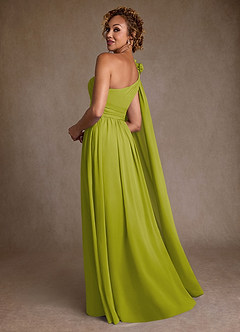 Azazie Lancaster Mère de la mariée Robes Robe Trapèze en Mousseline de soie Une épaule Citronnelle image2