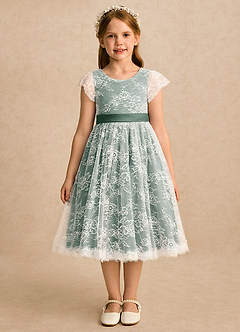 Azazie Maisie Flower Girl Klänningar Klänning A-linje i Spets image3