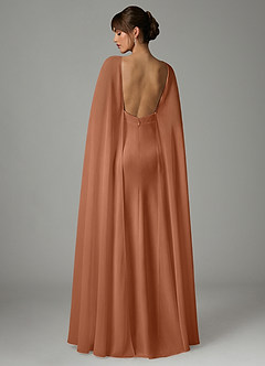 Azazie Stefania Abiti da Damigella Abito A-Line in Raso Elasticizzato Bronzo image4