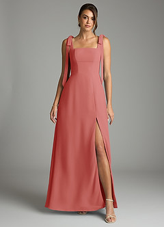 Azazie Debra Bridesmaid Dresses Antique Rose A-Line with Pockets Chiffon Convertible Dress image7