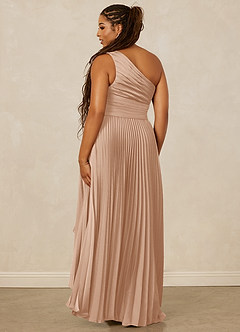 Christian Siriano Bridal for Azazie 1008 Bridesmaid Dresses English Rose A-Line One Shoulder Stretch Satin Dress image10