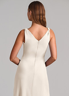 Azazie Nerine Bridesmaid Dresses White Alabaster A-Line Pleated Chiffon Dress image7