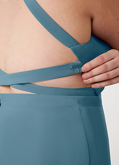 Azazie Clarice Jurken voor bruidsmeisjes Jurk van Chiffon met A-Lijn Houder Bermuda image14