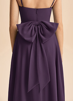 Azazie Bear Junior Plum A-Line Pleated Chiffon Dress image7