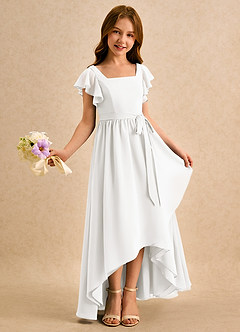 Azazie Milly Girls Formal Flower Girl Klänningar Klä A-Line i Chiffong Plisserad image1