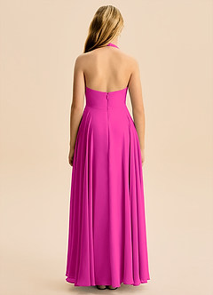 Azazie Kady Junior Robe Trapèze en Mousseline de soie Décolleté en cœur Fuchsia image2