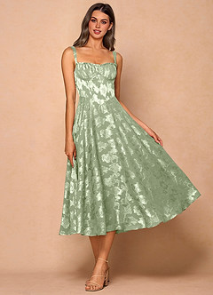 Midi jurk Sylvie Licht Groen image4