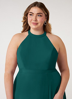Azazie Clarice Bridesmaid Dresses Peacock A-Line Halter Chiffon Dress image13