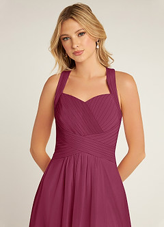 Azazie Claudia Bridesmaid Dresses Mulberry A-Line Sweetheart Neckline Chiffon Dress image5