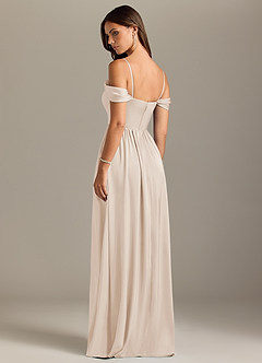 Azazie Calianna Bridesmaid Dresses White Alabaster A-Line Off the Shoulder Stretch Satin Convertible Dress image10