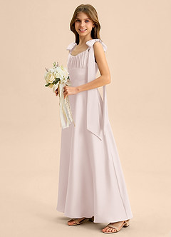 Azazie Halley Junior Klä av A-Line i Stretch Satin Rosett image4