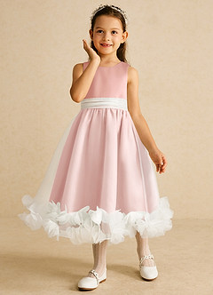 Azazie Stardust Flower Girl Dresses Rosette A-Line Sleeveless Organza Dress image5