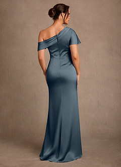 Azazie Rutha Mère de la mariée Robes Robe Fourreau en Satin extensible Une épaule Violet Crépusculaire image2