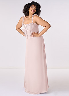 Barbie ♥ Azazie Bridesmaid Dresses Blushing Pink A-Line Sweetheart Neckline Chiffon Dress image7