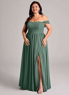 Azazie Calianna Bridesmaid Dresses Sea Moss A-Line Off the Shoulder Chiffon Convertible Dress image14