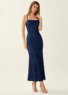 Octavenlly Navy Blue Lace Mesh Wedding Guest image4