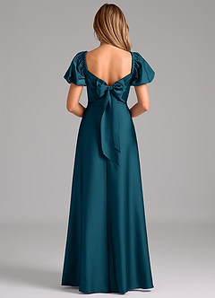 Azazie Fatima Brautjungfernkleider A-Linie Plissee Stretch-Satin Kleid Tintenblau image6