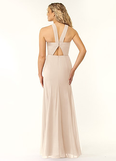 Azazie Rue Robes de demoiselle d'honneur Robe Trapèze en Mousseline de soie Dos nu Albâtre Blanc image3