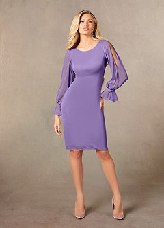 Azazie London Mother of the Bride Dresses Tahiti Sheath Mesh Dress image3