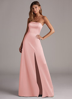 Azazie Wren At-home Try On Dresses Black A-Line Strapless Stretch Satin Convertible Dress image3