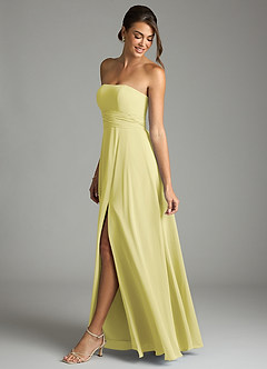 Azazie Tamira Suknie dla druhen Linia A Pofałdowany Szyfon Do ziemi Sukienka image3