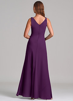 Azazie Nerine Brudtärnklänningar Klä av A-Linje i Chiffong Plisserad Druva image5