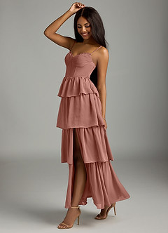 Azazie Kaiden Bridesmaid Dresses Cedar Rose A-Line Sweetheart Neckline Chiffon Dress image4