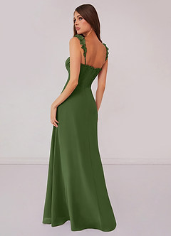 Barbie ♥ Azazie Bridesmaid Dresses Olive A-Line Sweetheart Neckline Chiffon Dress image2