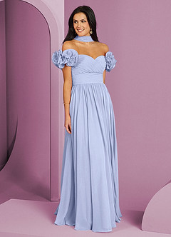 Barbie ♥ Azazie Bridesmaid Dresses Ice A-Line Off the Shoulder Chiffon Convertible Dress image3