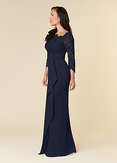 Azazie Bernadine vestidos de madre de la novia Vestido de Azul Marino Oscuro de Encaje de Recto image2