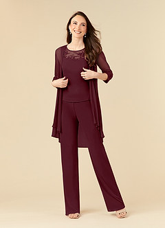 Azazie Frances Klänningar till brudens mor Klänning Jumpsuit/byxdräkt i Maska Scoop Cabernet image1