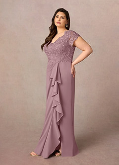 Azazie Carmen Mother of the Bride Dresses Dusty Rose Sheath Lace Dress image8