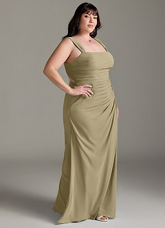 Azazie Jesaphine Bridesmaid Dresses Moss Green Sheath Bow Chiffon Dress image10