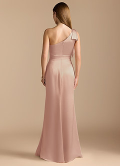 Azazie Rinna Bridesmaid Dresses English Rose Mermaid Ruched Metallic Satin Dress image7