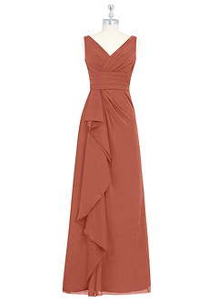 Azazie Julianna Bridesmaid Dresses Clay A-Line Chiffon Dress image6