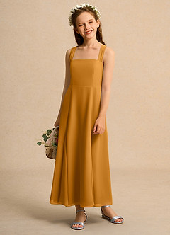 Azazie Tater Junior Formal Flower Girl Klänningar Klä A-Line i Chiffong Plisserad image1