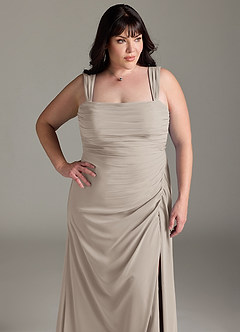 Azazie Jesaphine Bridesmaid Dresses Frost Sheath Bow Chiffon Dress image13